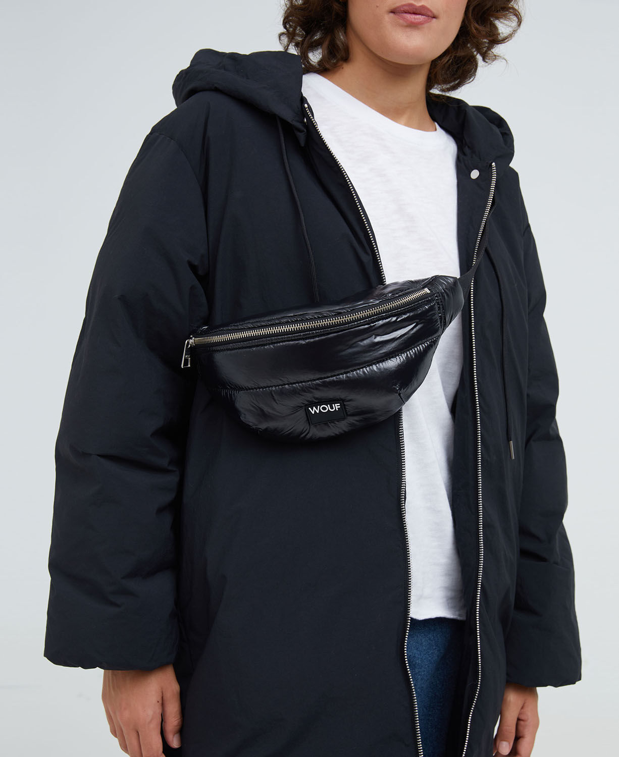 Wouf Quilted Collection Waist Bag Glossy Black