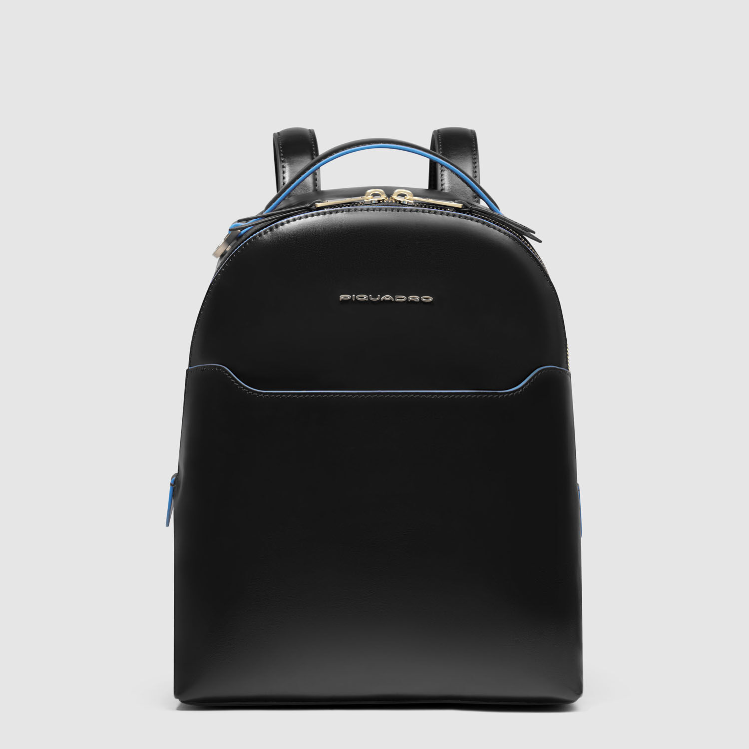 Piquadro Blue Square Damen Leder-Rucksack, klein Schwarz