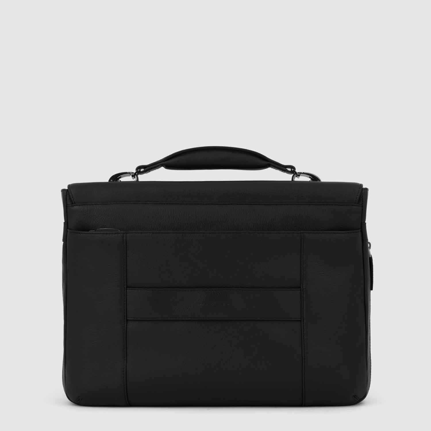 Piquadro Modus Special Ausdehnbare Laptoptasche 15,6" mit Überschlag Schwarz