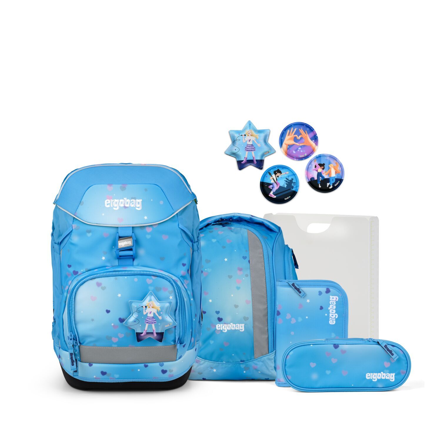 ergobag pack REFLEX Edition 6-teiliges Schulrucksack-Set, BühnenfieBär