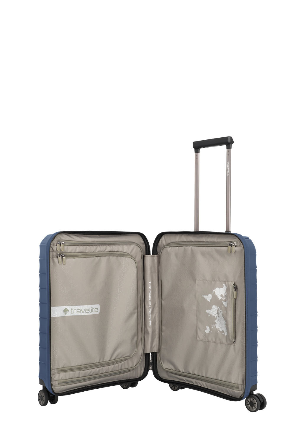 Travelite Mooby Trolley S mit Vortasche, 4-Rollen Marine