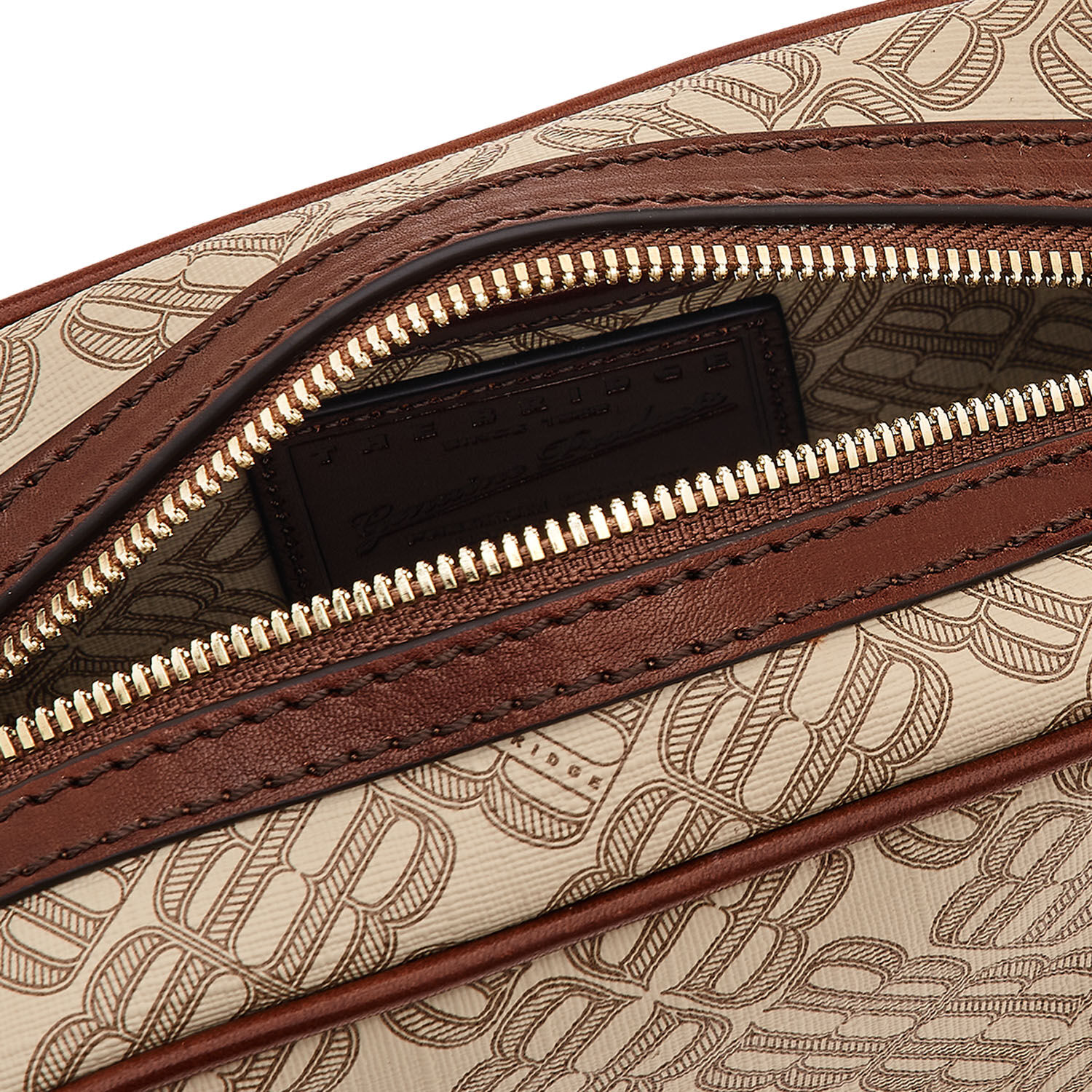 The Bridge Anna Leder-Schultertasche Sand/Gold