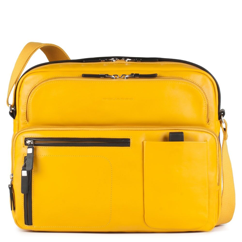 Piquadro Spock Reportertasche mit Notebookfach, Rengenschirmfach und Flaschenhalter