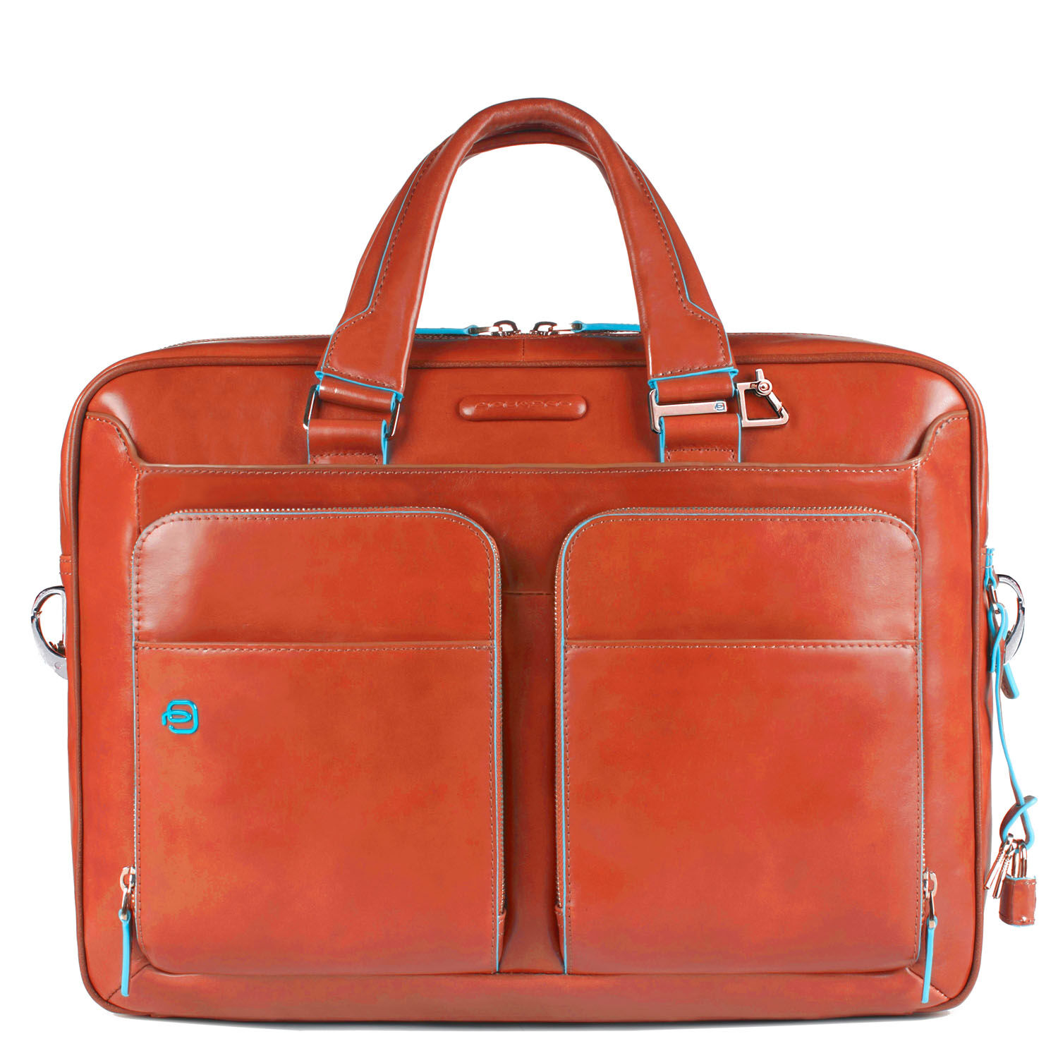 Piquadro Blue Square Schmale Laptoptasche mit Laptofach 14" cuoio5