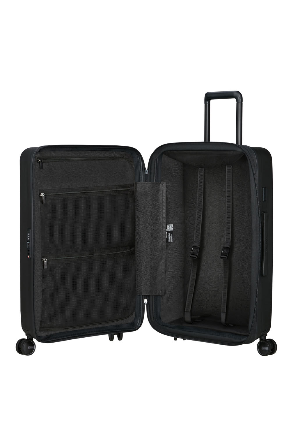 Samsonite Restackd Trolley mit 4 Rollen erweiterbar 68cm + GRATIS HOTELGUTSCHEIN Schwarz