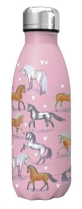 xanadoo Kids-Line Edelstahl-Trinkflasche Rosa Pferde