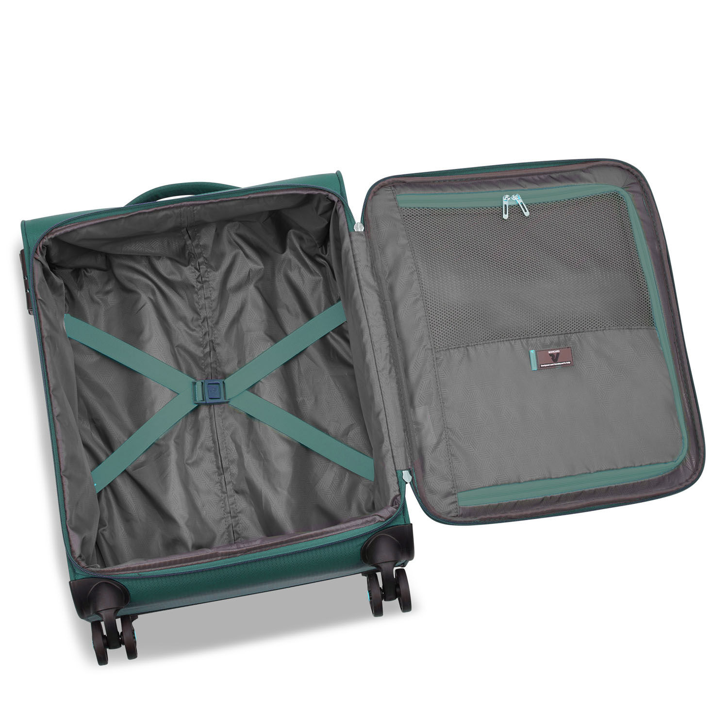 Roncato Lite Soft Handgepäck Carry-On Trolley 4-Rollen Green Bottle