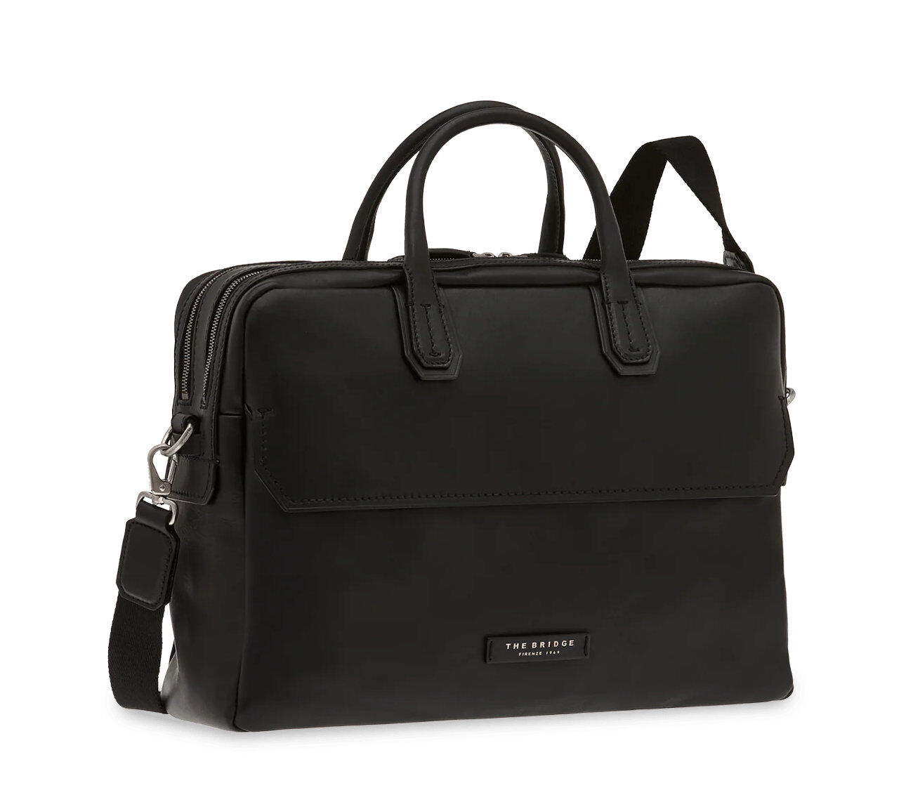 The Bridge Williamsburg Leder Aktentasche/Briefcase Schwarz/Palladium/Ruthenium