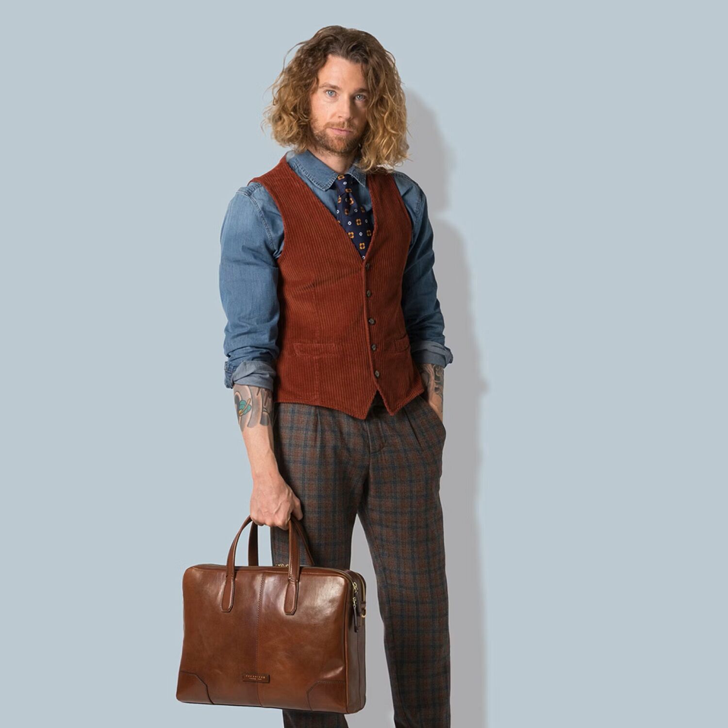 The Bridge Vespucci Business Aktentasche 40cm -06363001 Braun/Gold