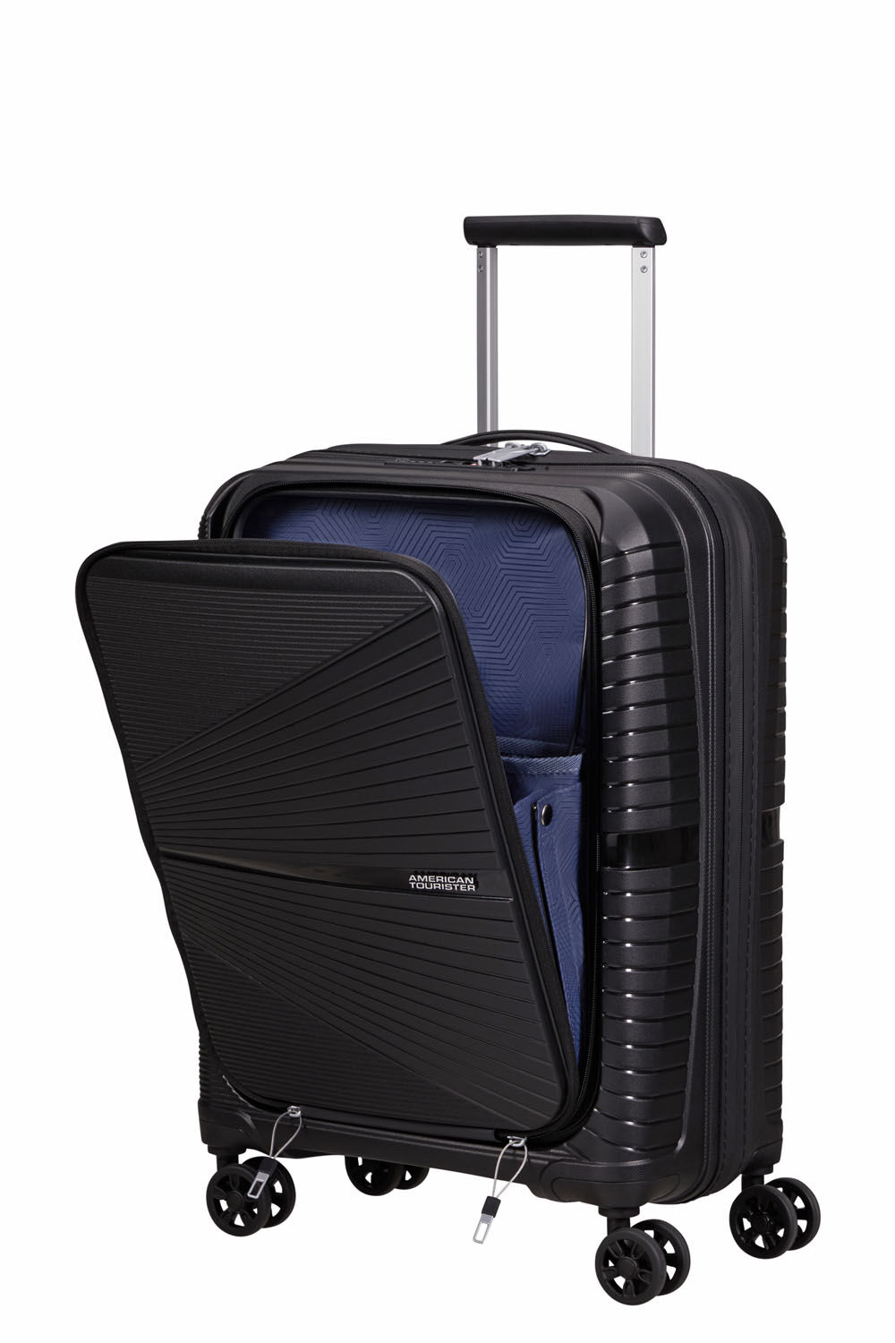 American Tourister Airconic Handgepäck Trolley 55cm mit Fronttasche + GRATIS HOTELGUTSCHEIN Onyx Black