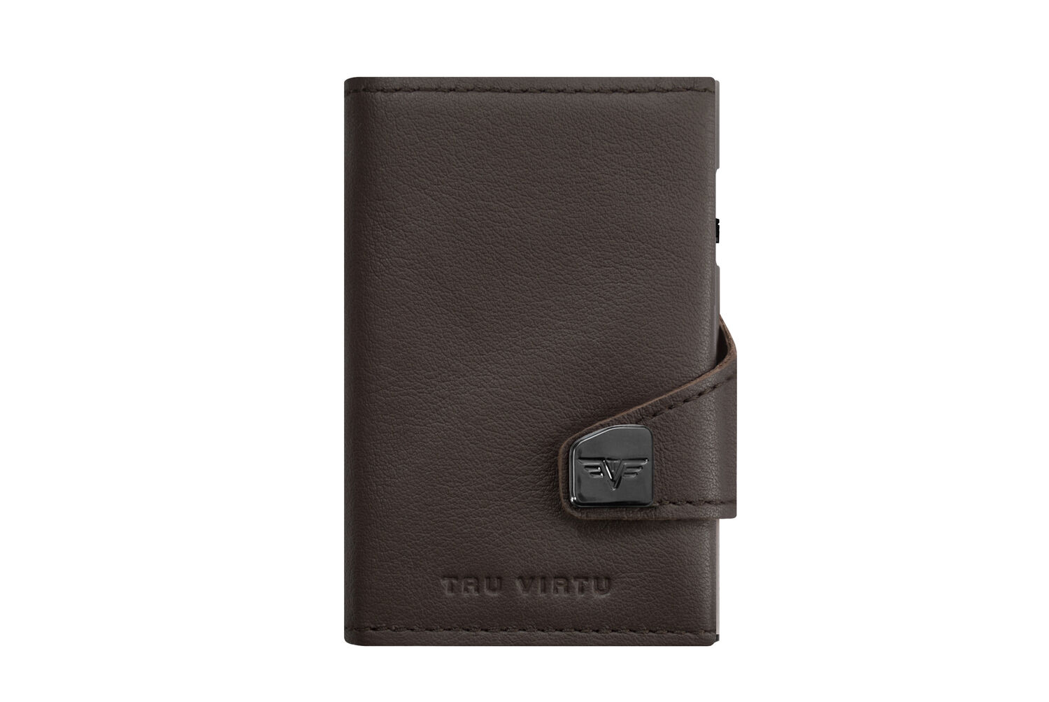 Tru Virtu Click & Slide Doublewallet Nappa Brown/Silver