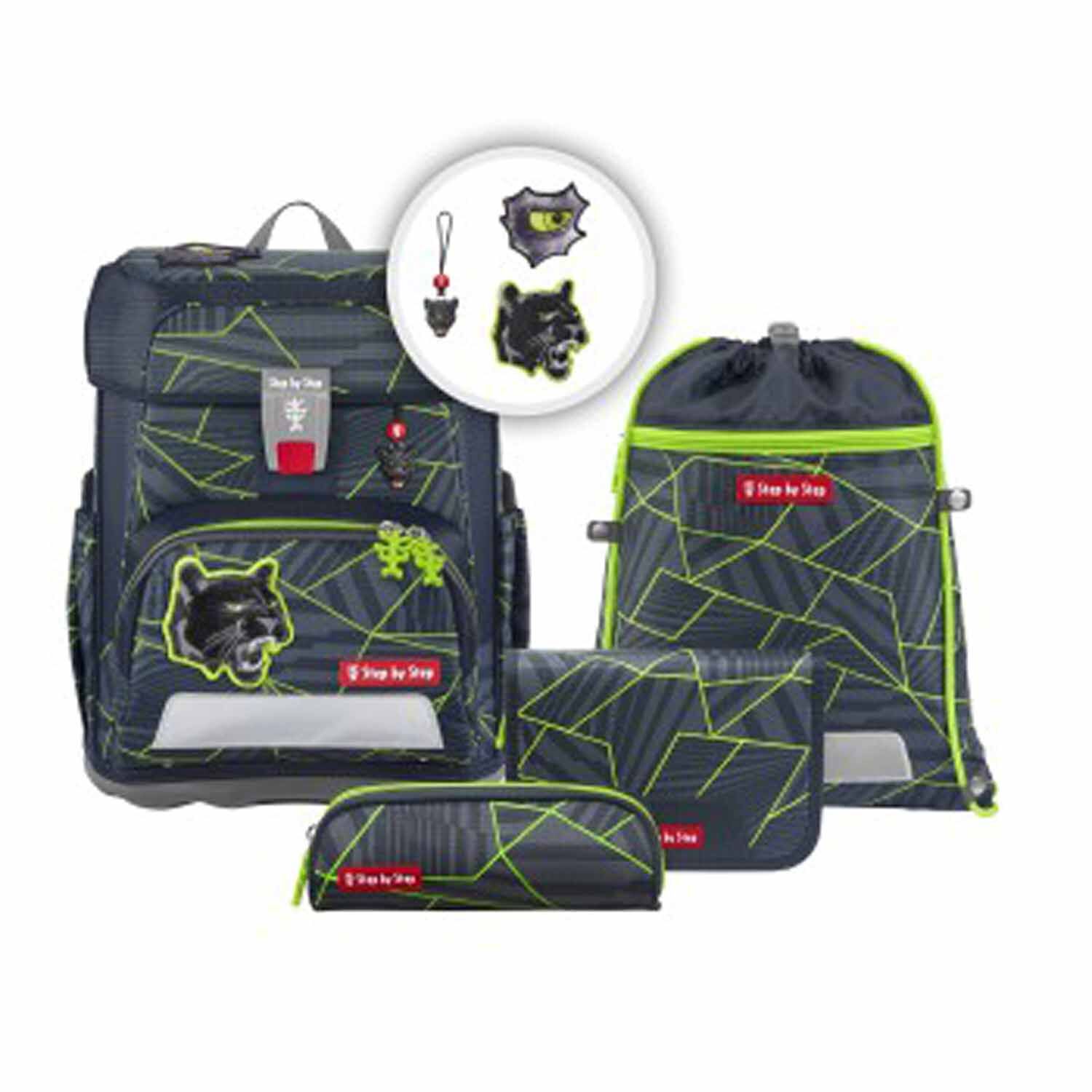 Step by Step CLOUD Schulranzen-Set, 5-teilig Dark Cat Chiko