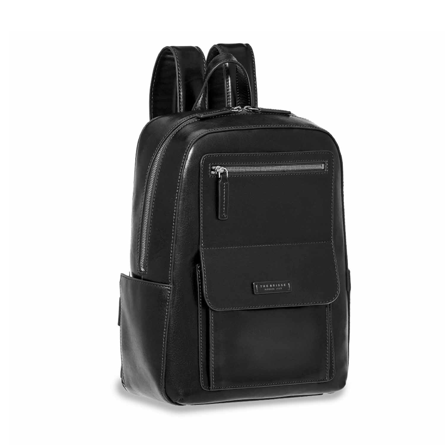 The Bridge Alberto Leder-Rucksack 40cm Schwarz/Ruthenium