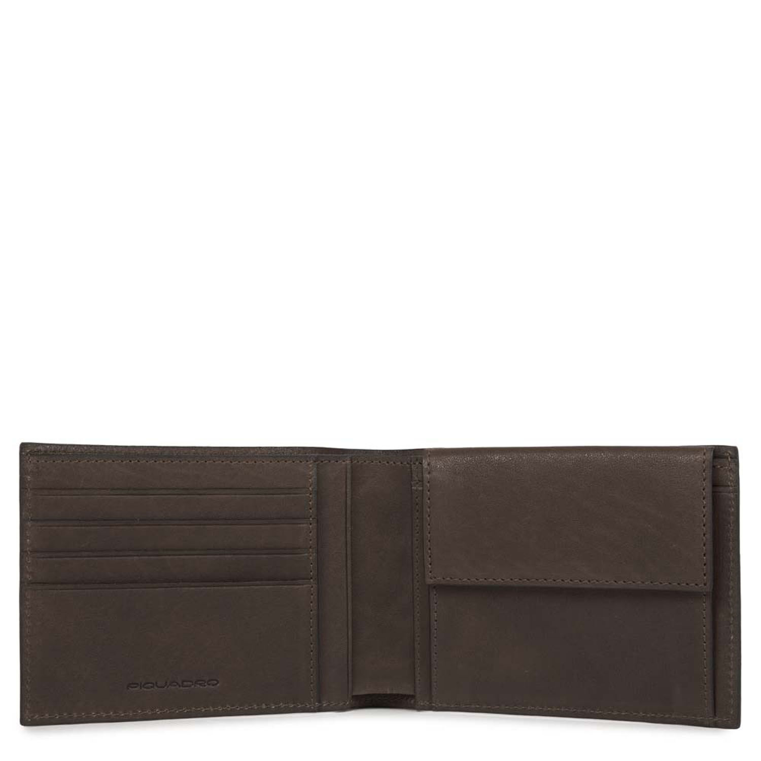 Piquadro Black Square Herrengeldbörse mit Hartgeldfach + RFID Dunkelbraun