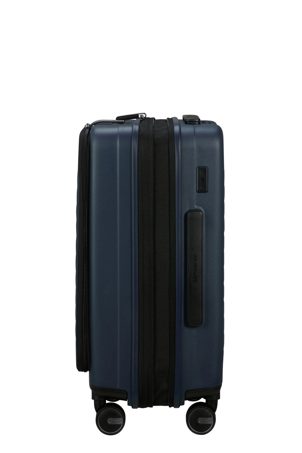 Samsonite Restackd EASY ACCESS Trolley mit 4 Rollen erweiterbar 55cm + GRATIS HOTELGUTSCHEIN Midnight