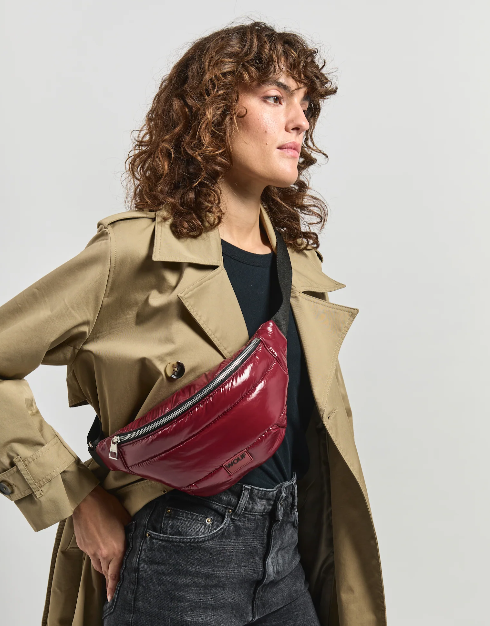 Wouf Quilted Collection Waist Bag Glossy burgundy