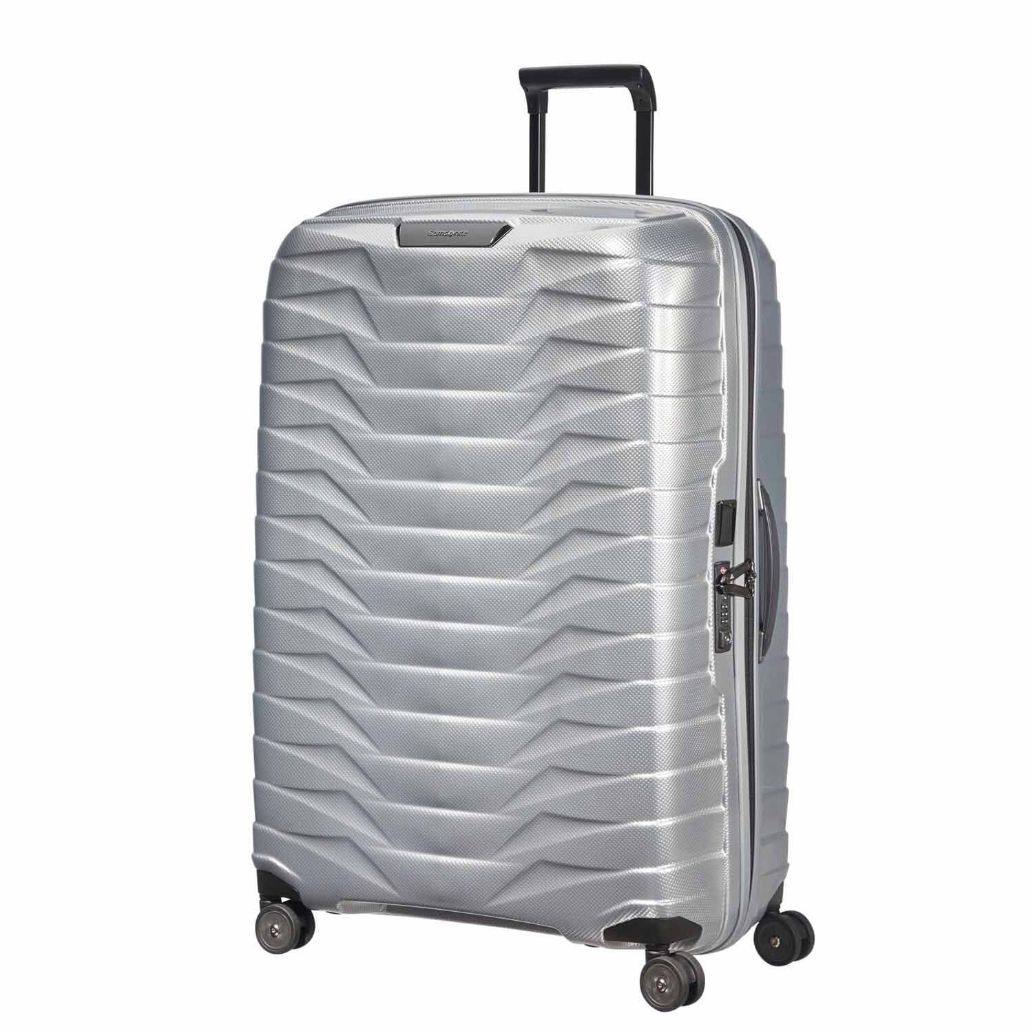 Samsonite Proxis Trolley mit 4 Rollen 81cm + GRATIS HOTELGUTSCHEIN Silber