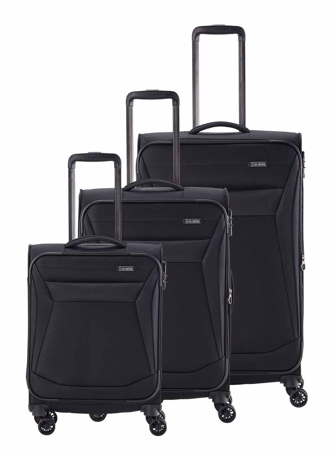 Travelite CHIOS 3-tlg. Koffer-Set L/M/S, 4w Schwarz