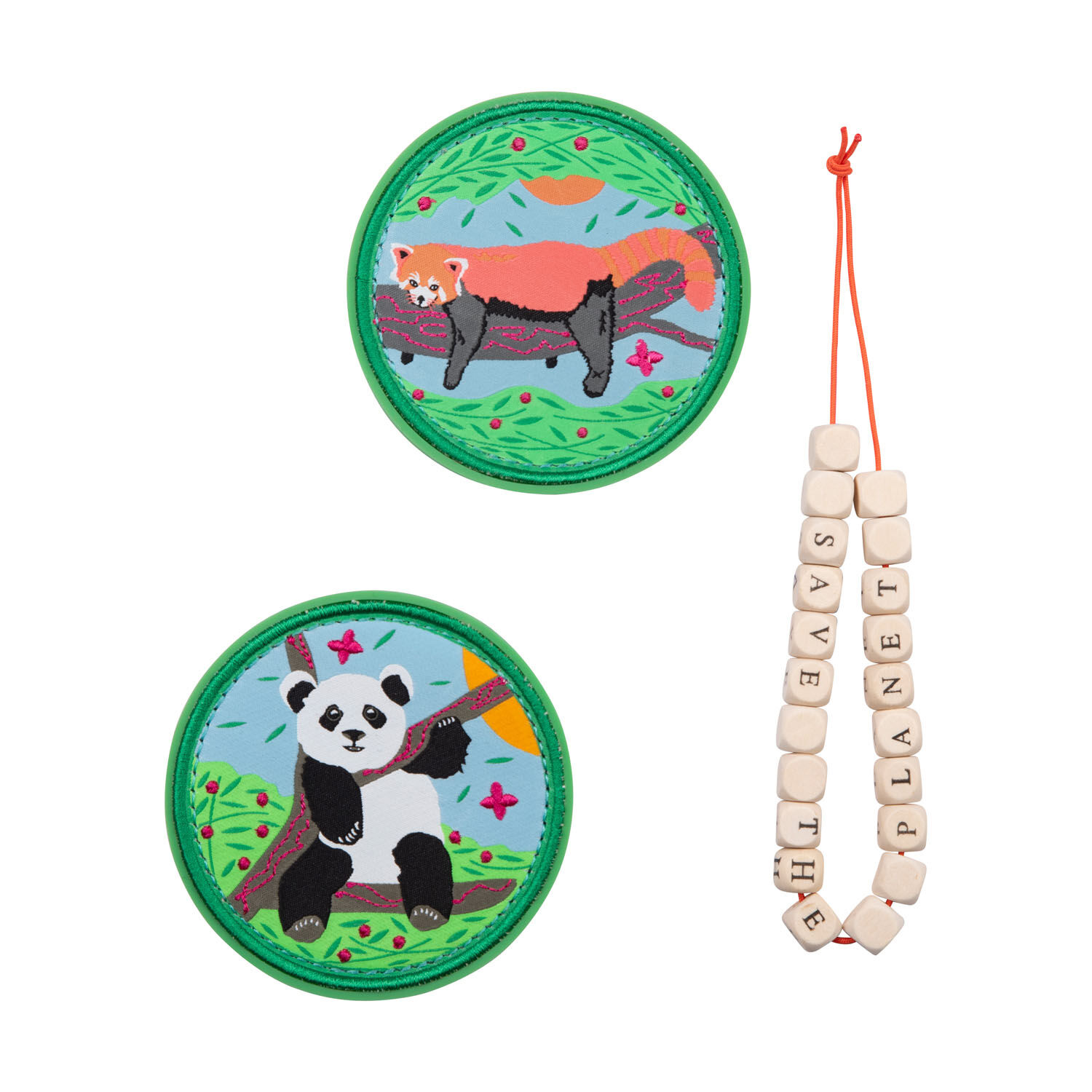 DerDieDas Schulzubehör Wechselbuttons 3er Set Pink Planet