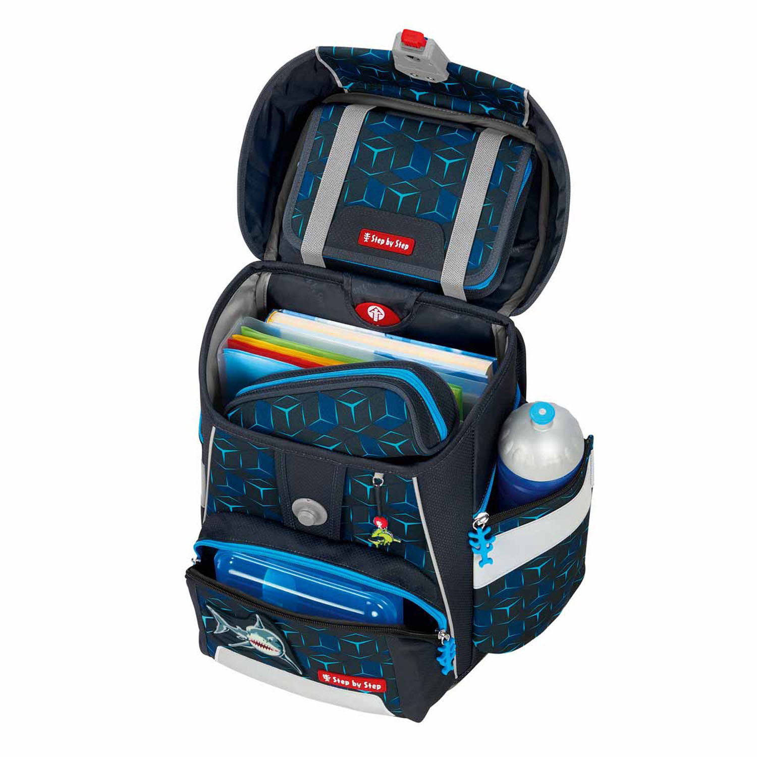 Step by Step SPACE SHINE Schulranzen-Set, 5-teilig Shark Dexter