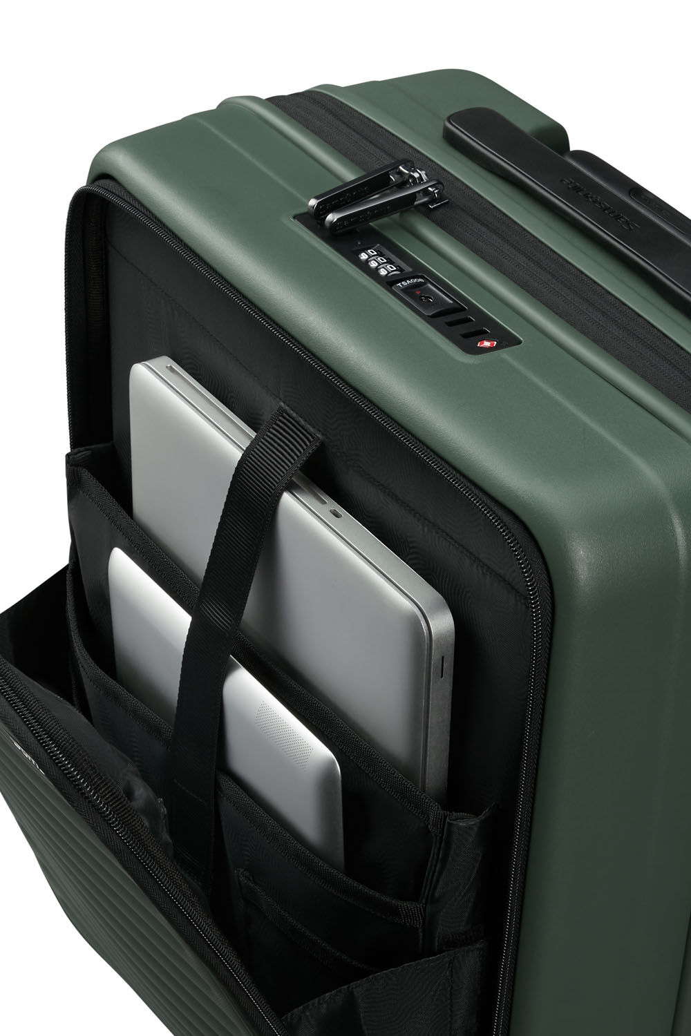 Samsonite Restackd EASY ACCESS Trolley mit 4 Rollen erweiterbar 55cm + GRATIS HOTELGUTSCHEIN Sage