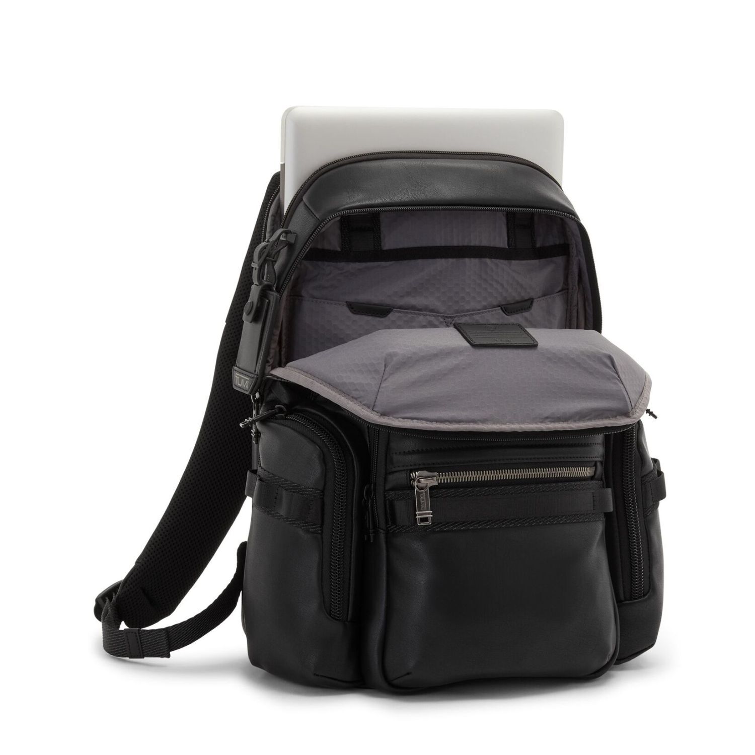 Tumi Alpha Bravo Navigation Rucksack aus Leder + GRATIS HOTELGUTSCHEIN Schwarz