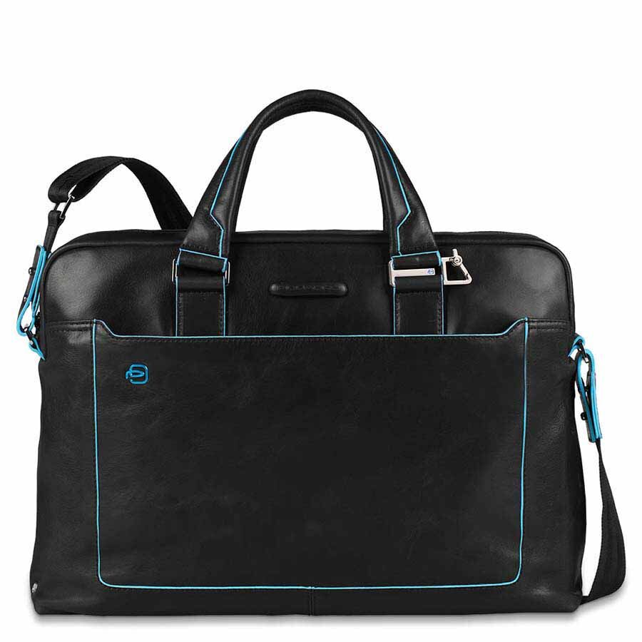 Piquadro Blue Square Kurzgriff-Laptoptasche mit iPad®-Fach, Schirm/ Flaschentasche Schwarz
