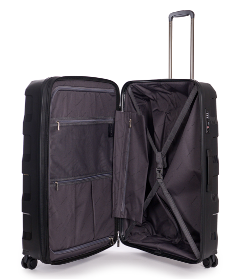 Stratic Straw + Hartschalen-Koffer L, erweiterbar black