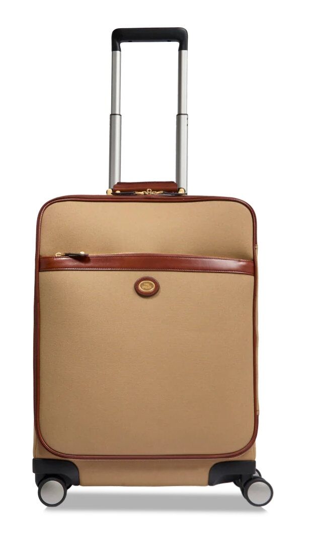 The Bridge Story Donna Viaggio Trolley aus Leder und Stoff 40CM Natural/Braun/Gold