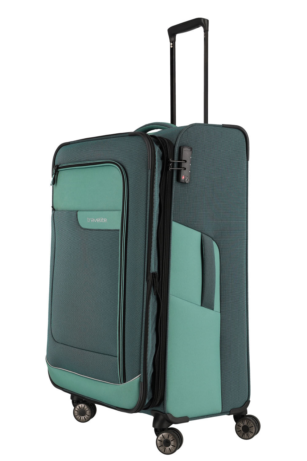 Travelite Viia Trolley L 4-Rollen erweiterbar Eukalyptus