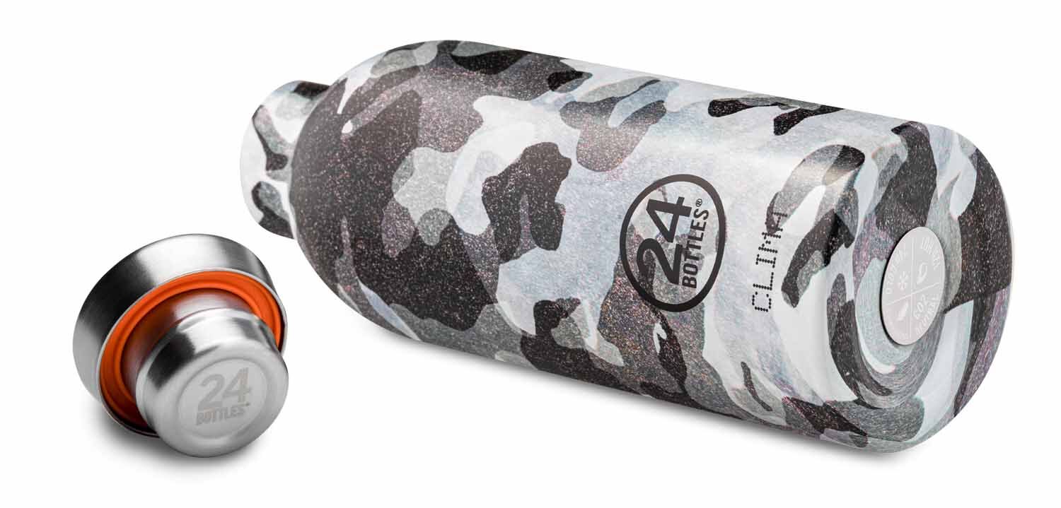24Bottles® Clima Bottle Camo Grey 500 ml
