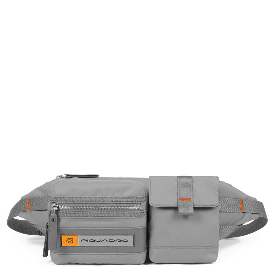 Piquadro PQ-Bios Gürteltasche mit ausnehmbarem Utility-Taschen hellgrau Piquadro PQ-Bios Gürteltasche mit ausnehmbarem Utility-Taschen hellgrau