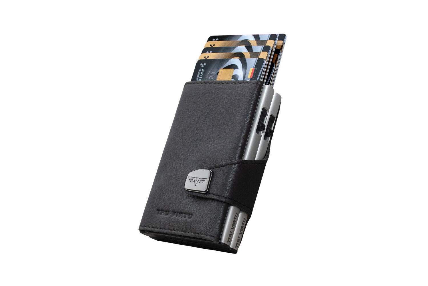 Tru Virtu Click & Slide Doublewallet Nappa Brown/Silver Tru Virtu Click & Slide Doublewallet Nappa Brown/Silver