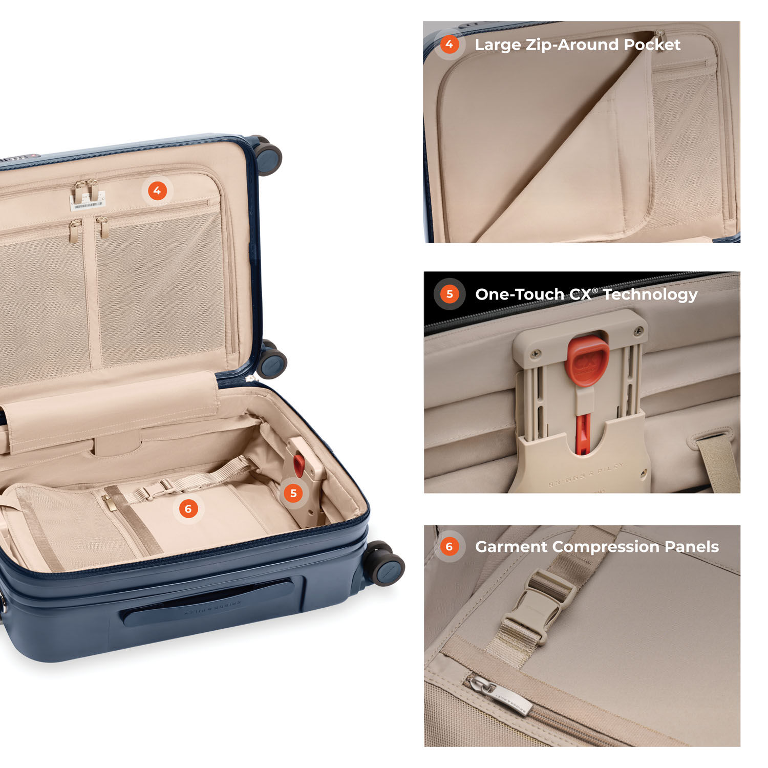 Briggs & Riley Sympatico 3.0 Global 53cm Carry-On Expandable Spinner Navy