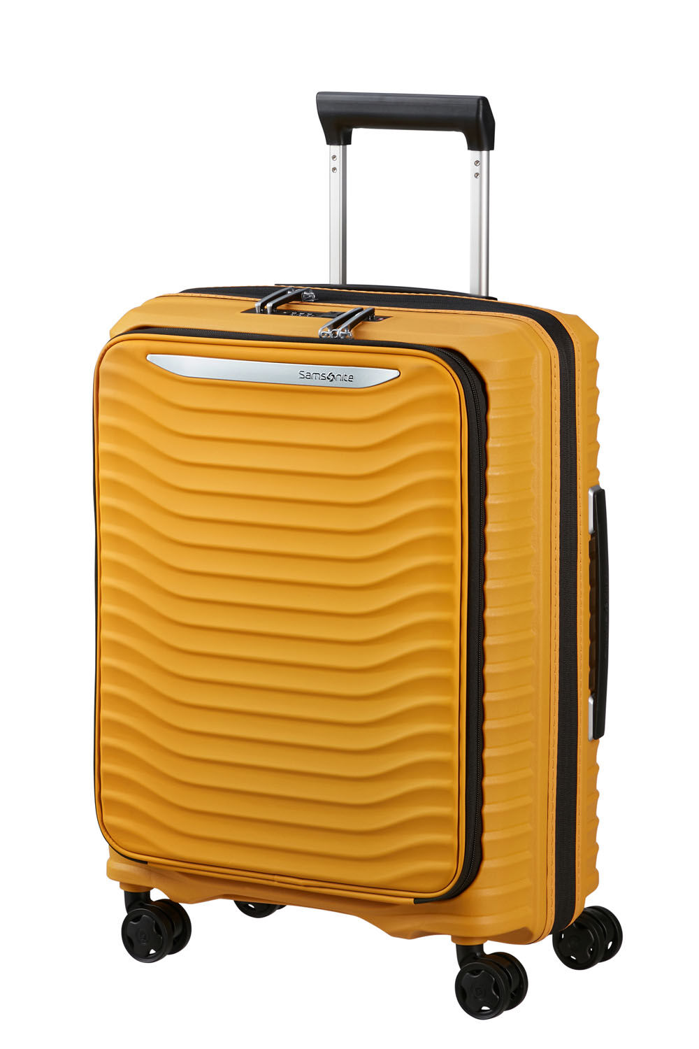 Samsonite Upscape Trolley mit 4 Rollen erweiterbar 55cm -Easy Access + GRATIS HOTELGUTSCHEIN Gelb