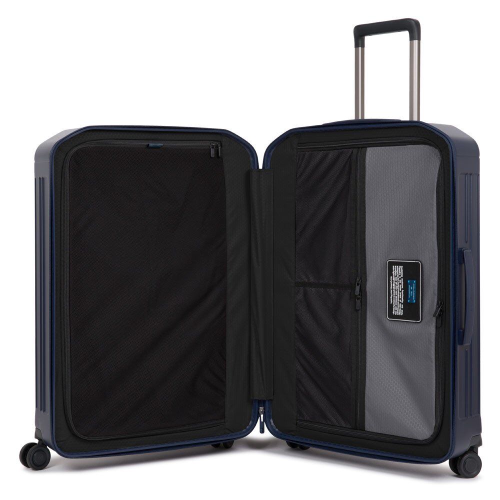 Piquadro PQ-Light Mittelgroßer Hartschalentrolley 4-Rollen matt blue