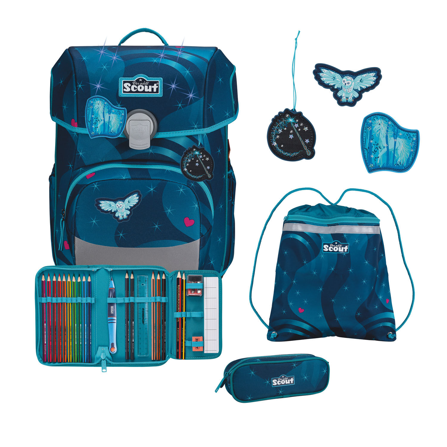 Scout Neo Exklusiv LED Schulranzen-Set 4-teilig Heaven
