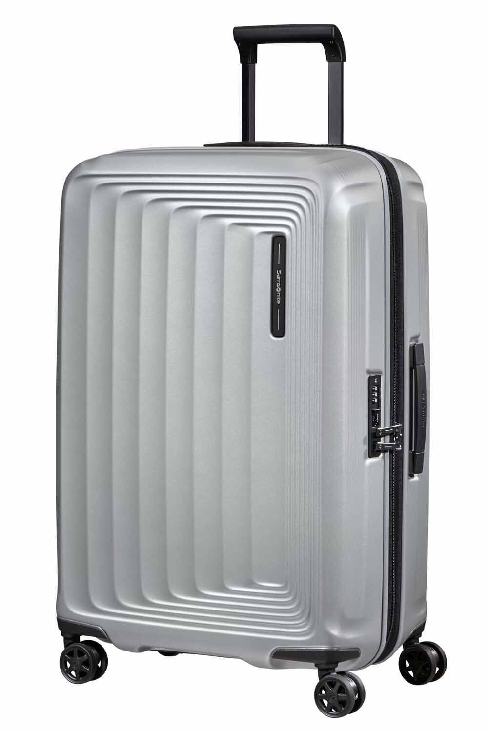Samsonite Nuon Trolley mit 4 Rollen erweiterbar 69cm + GRATIS HOTELGUTSCHEIN Matt Silver