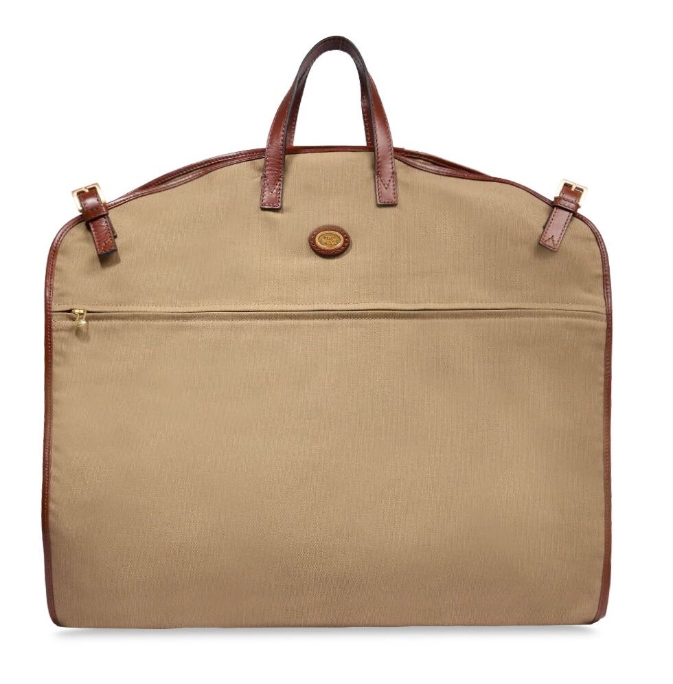 The Bridge Story Viaggio Kleidersack aus Leder und Stoff Natural/Braun/Gold 070855FU-3B
