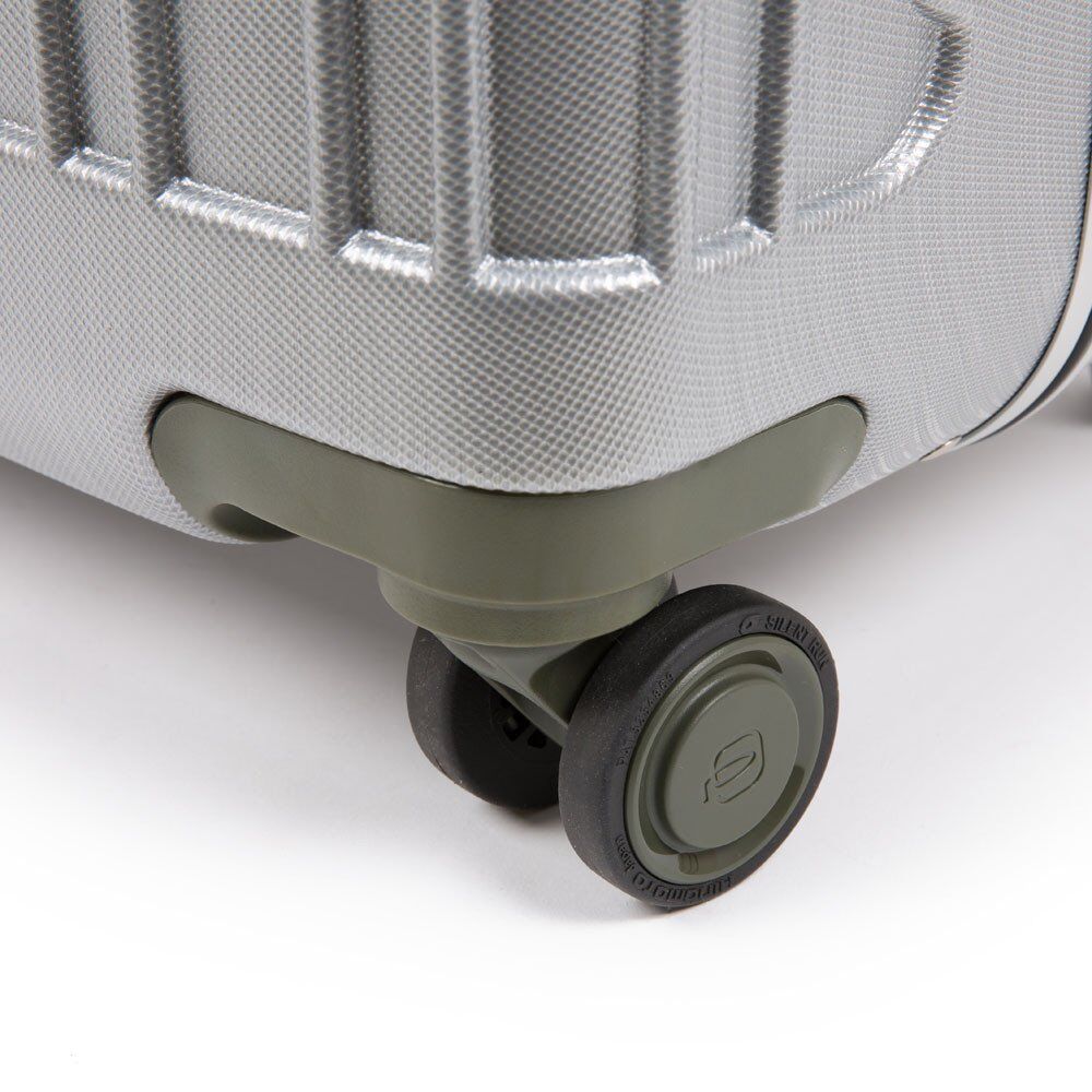 Piquadro Relyght Plus Kabinen-Hartschalencomputertrolley mit 4-Rollen Grau/Grün