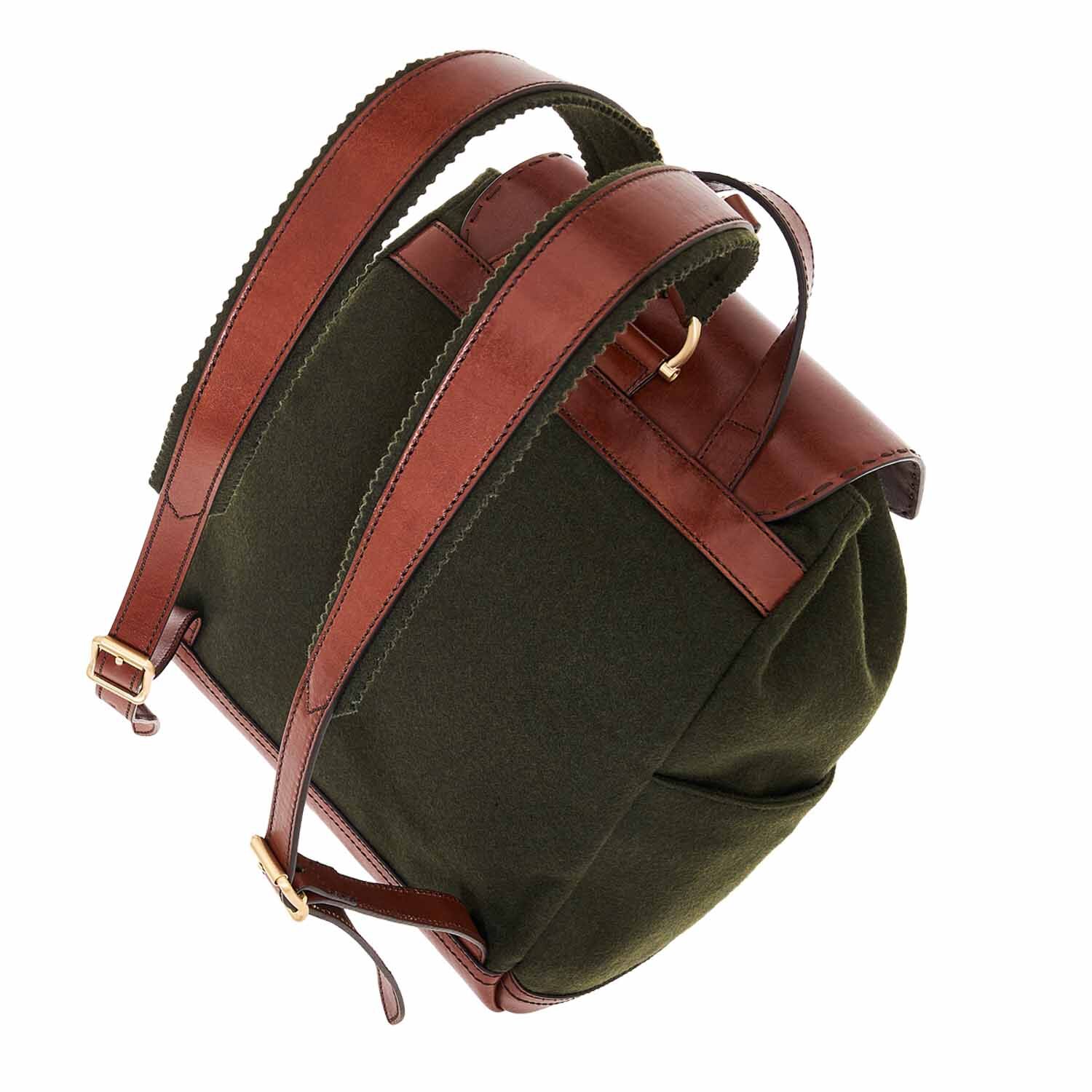 The Bridge Loden Capsule Rucksack 0401125F Braun/Loden Grün/Gold The Bridge Loden Capsule Rucksack 0401125F Braun/Loden Grün/Gold
