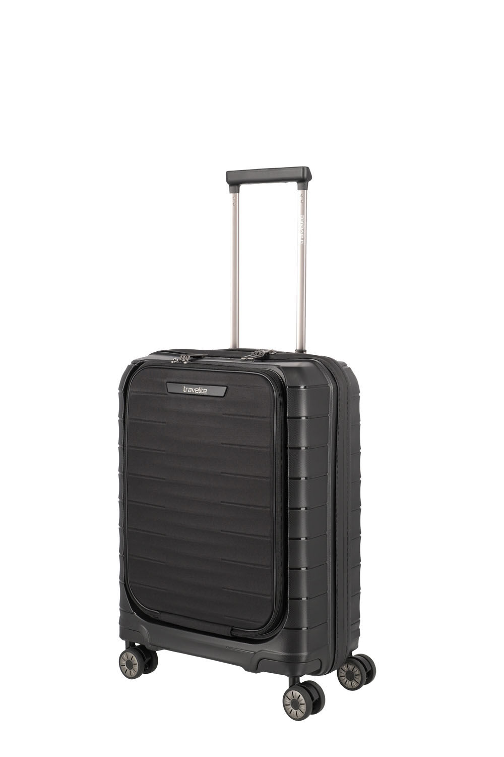 Travelite Mooby Trolley S mit Vortasche, 4-Rollen Schwarz
