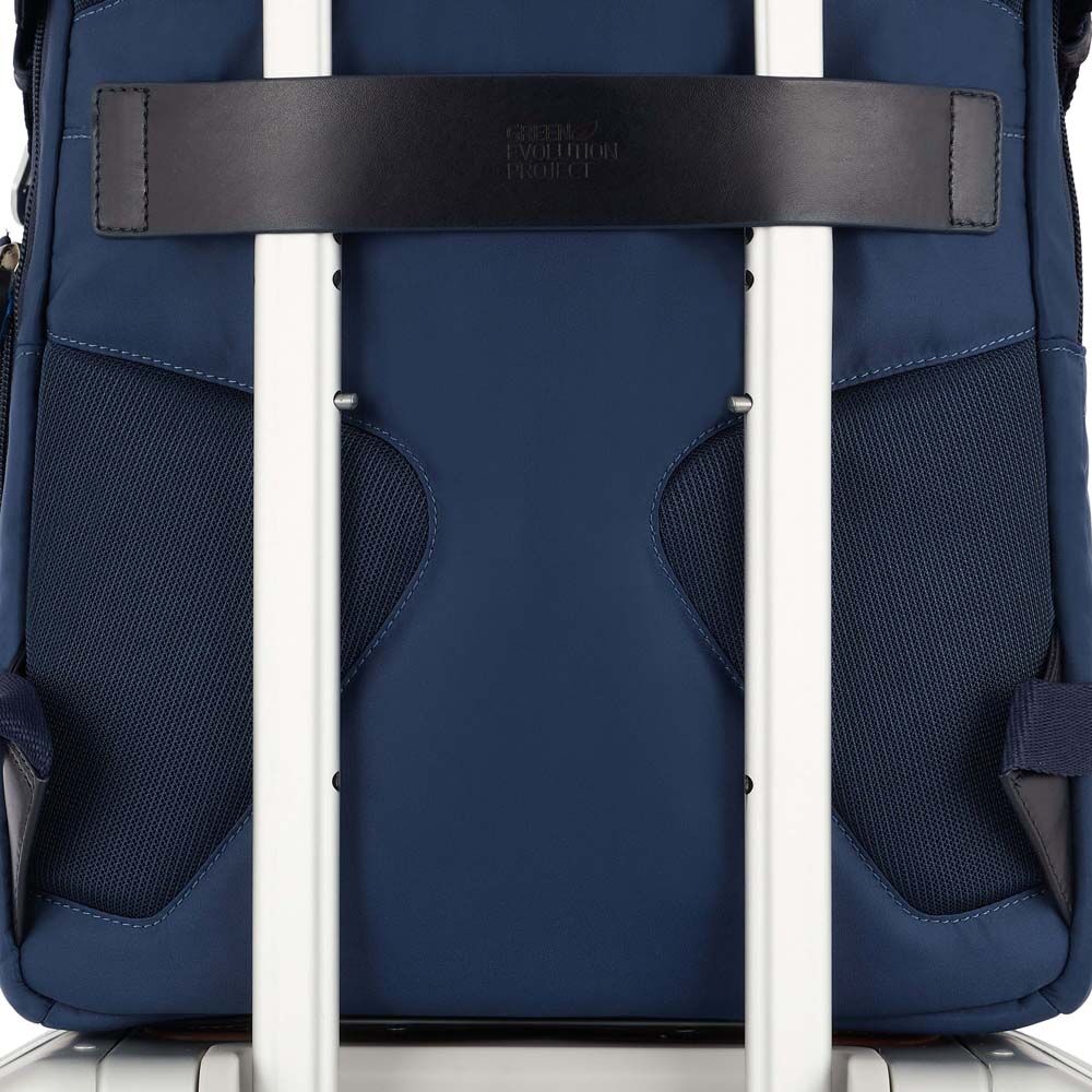 Piquadro PQ-RY Laptoprucksack für 15,6" aus Stoff und Leder