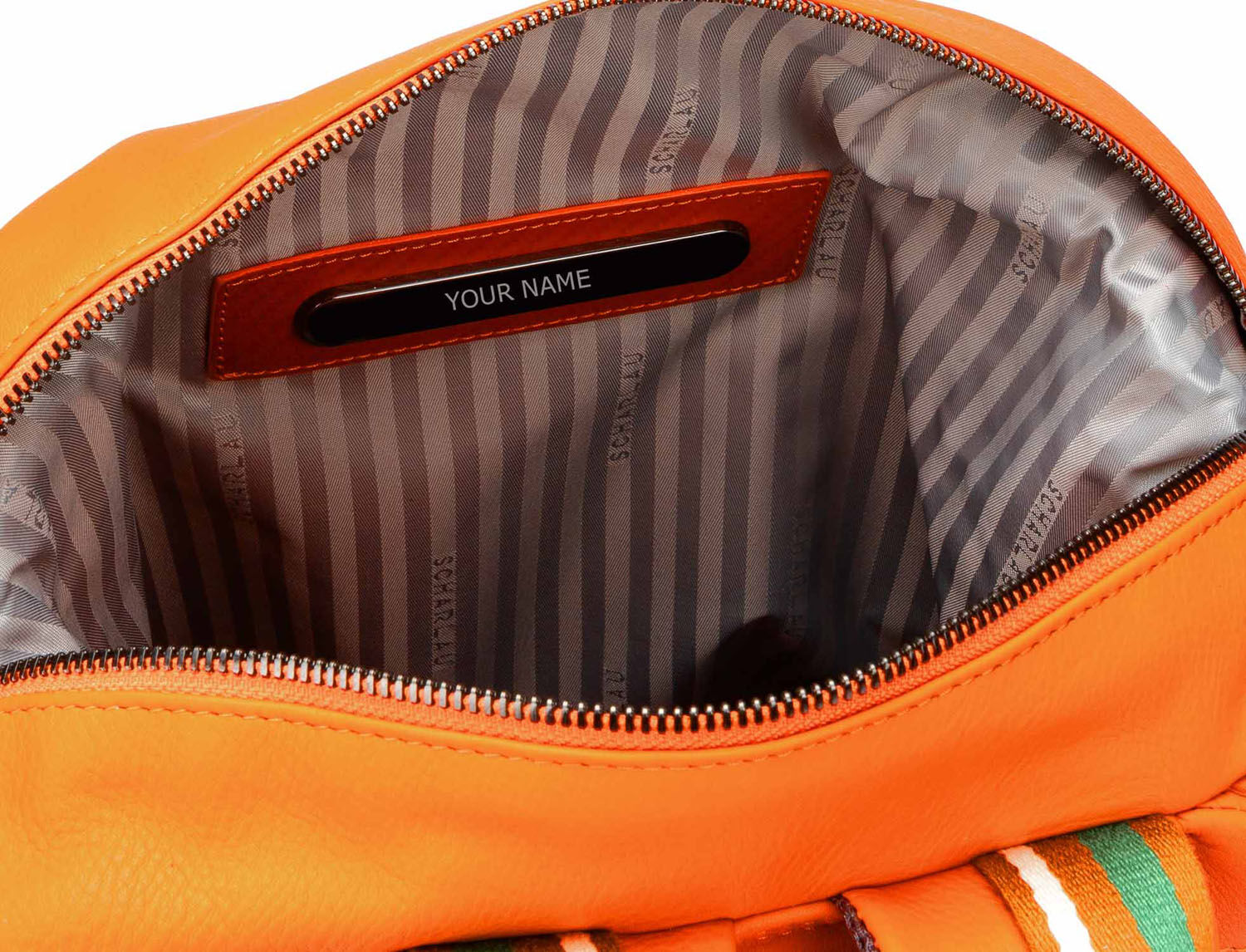 SCHARLAU Slackline BLONDIN Leder-Rucksack für 15,6" Laptopfach Orange