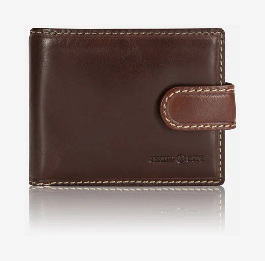 Jekyll & Hide Bifold Leder Geldbörse mit Münzfach aus Leder Mocha