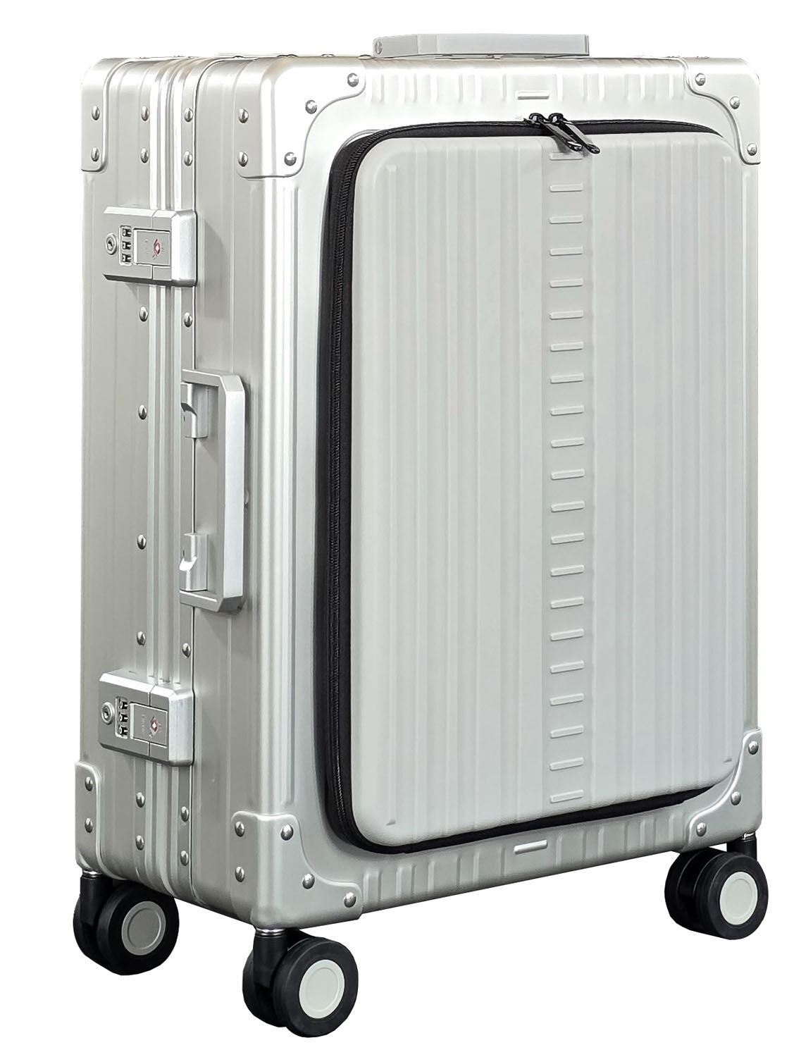 Aleon Business Traveler Slim International Carry-On 21" mit Front Flap Silber