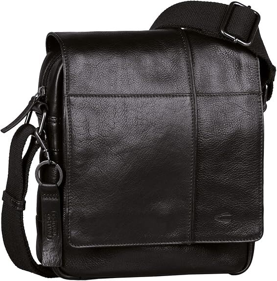 Camel Active PINE Flap Bag aus Leder, schwarz