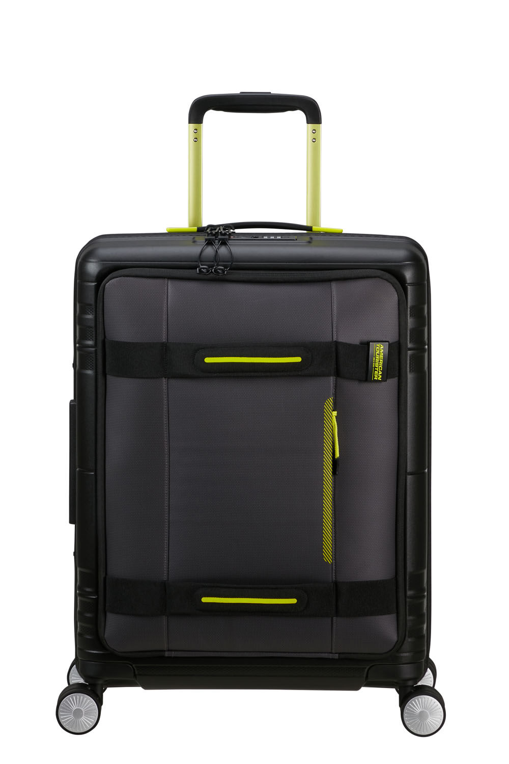 American Tourister HELLO CABIN Spinner 55/20 Exp COATED Black/Lime