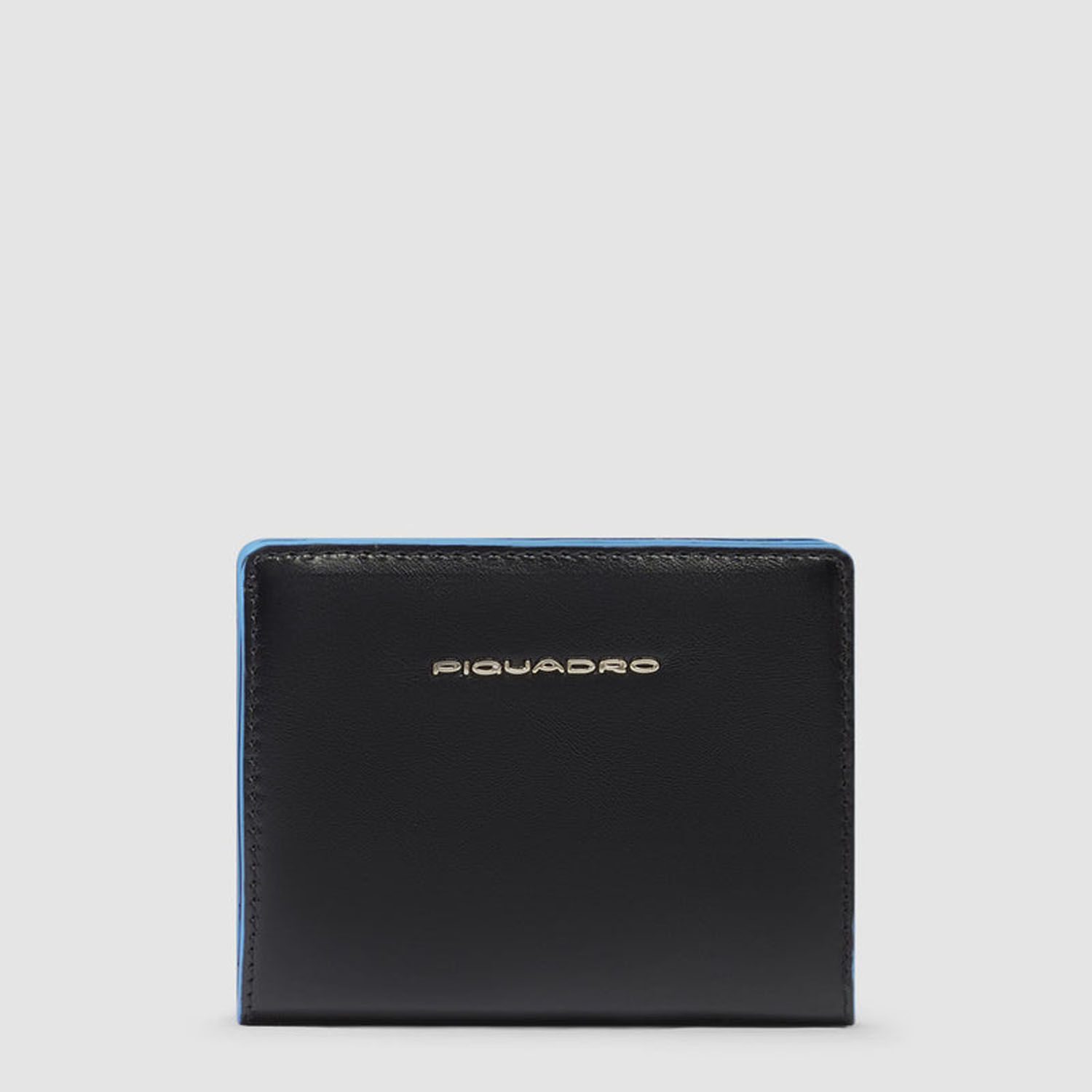 Piquadro Blue Square Portemonnaie Damen Mit Münzfach, Klein Schwarz