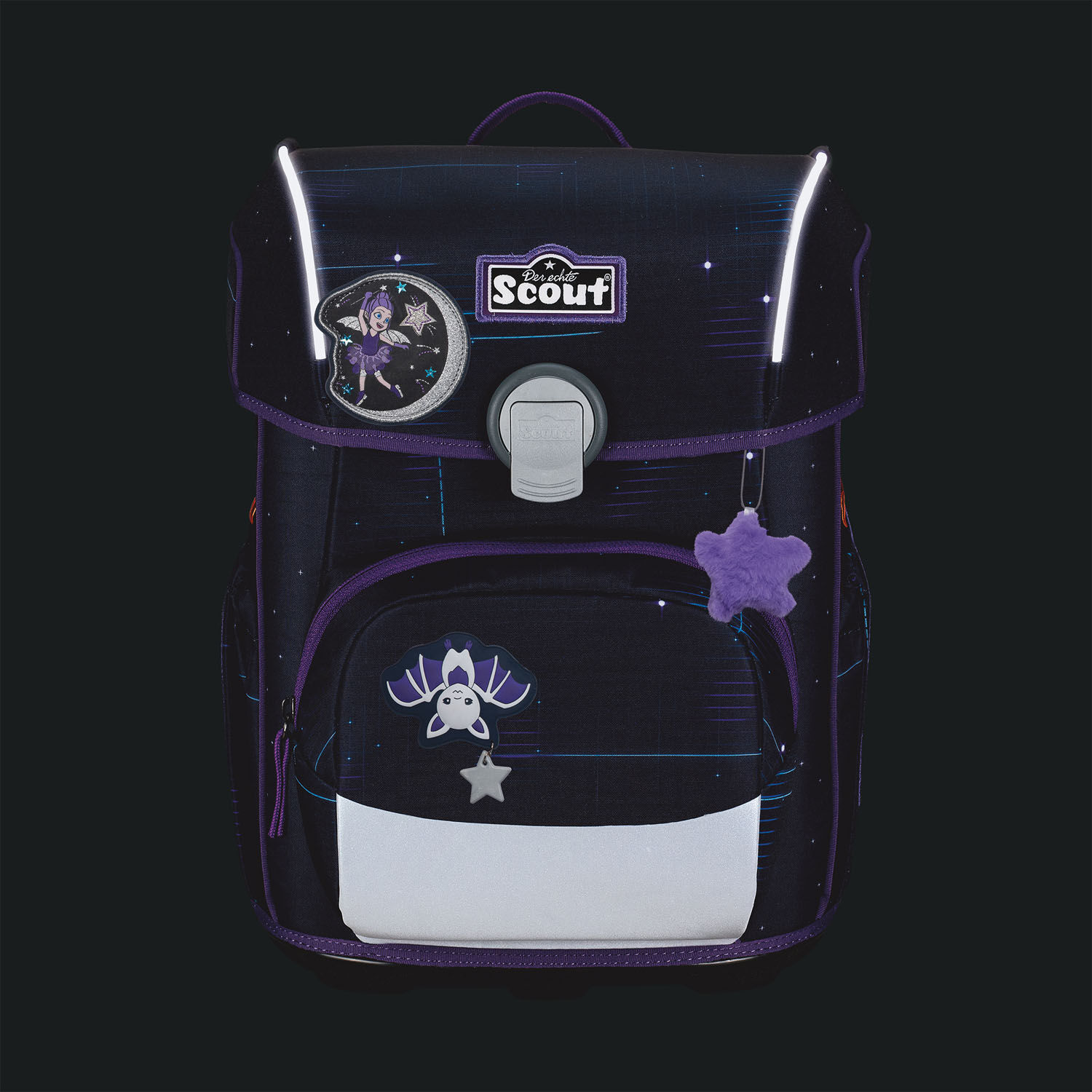 Scout Neo Exklusiv Safety Light Schulranzen-Set 5-teilig Spooky Starlight Scout Neo Exklusiv Safety Light Schulranzen-Set 5-teilig Spooky Starlight
